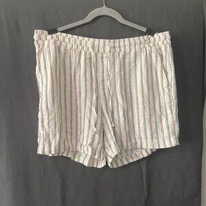 Striped Women's Linen Shorts